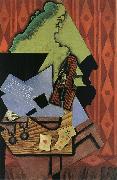 Juan Gris The Fiddle and playing card on the table oil painting artist